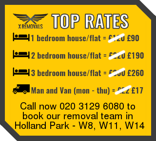 Removal rates forW8, W11, W14 - Holland Park